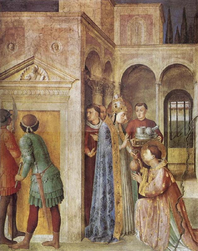 St Lawrence Receiving the Church Treasures, Fra Angelico